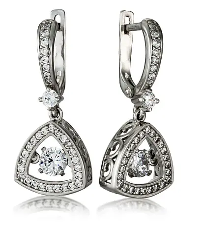 Серьги подвесные из серебра