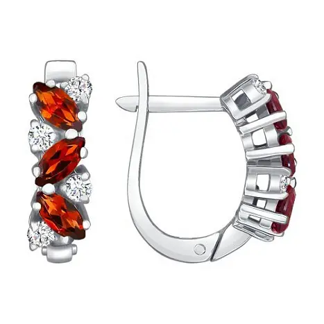 Серьги с английским замком из серебра