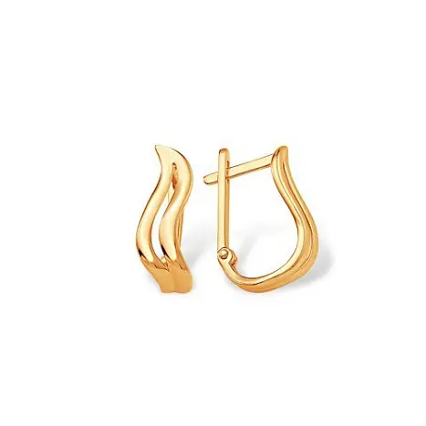 Серьги с английским замком из красного золота