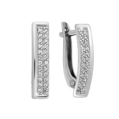 Серьги с английским замком из серебра