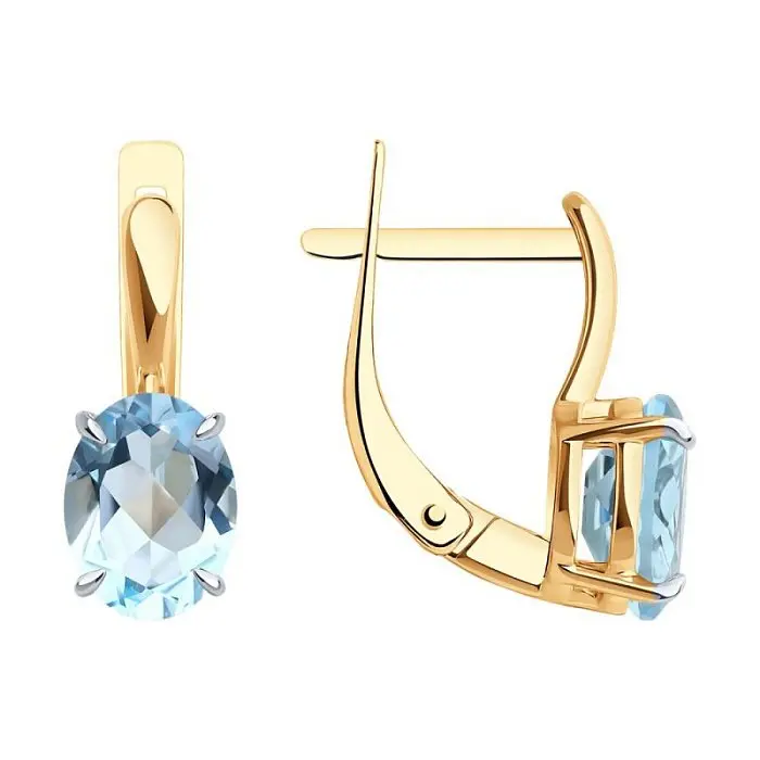 Серьги с английским замком из красного золота