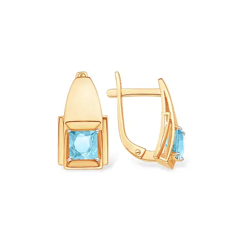 Серьги с английским замком из красного золота