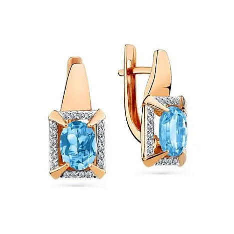 Серьги с английским замком из красного золота