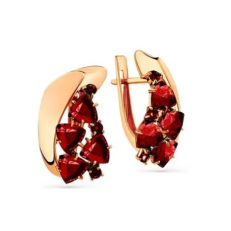 Серьги с английским замком из красного золота