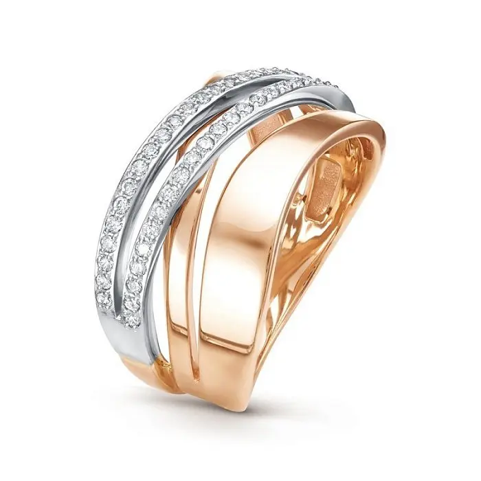 Кольцо декоративное из комбинированного золота