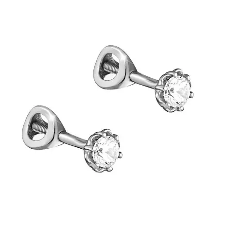 Серьги пуссеты из серебра