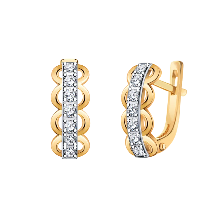 Серьги с английским замком из красного золота