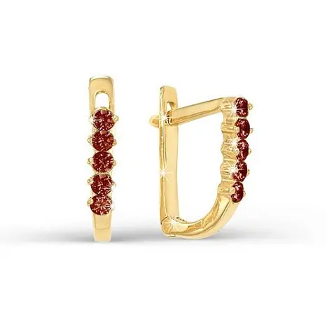 Серьги с английским замком из красного золота