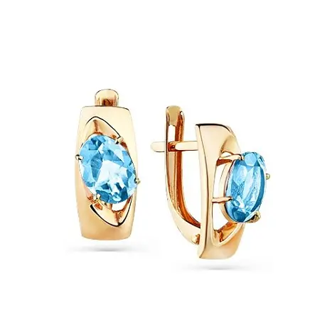 Серьги с английским замком из красного золота