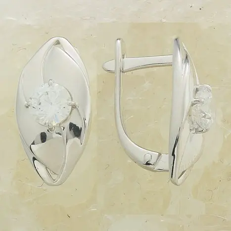 Серьги с английским замком из серебра
