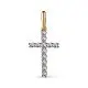 Подвеска декоративный крест из комбинированного золота с бриллиантами