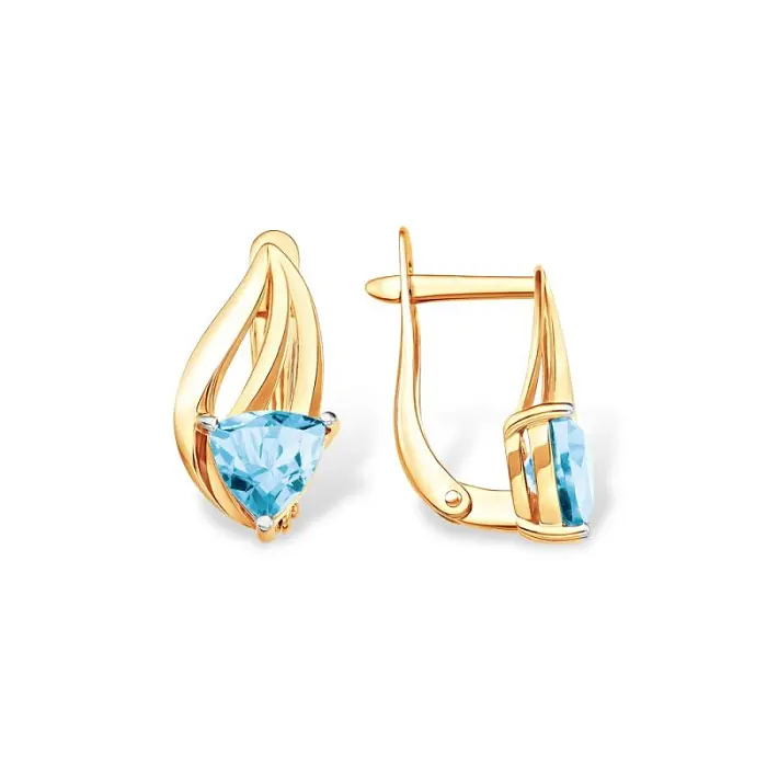 Серьги с английским замком из красного золота