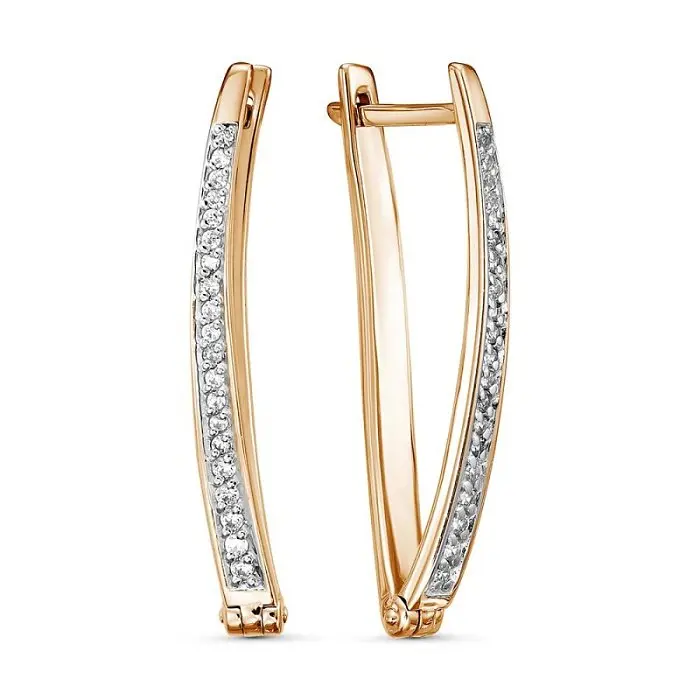 Серьги с английским замком из красного золота