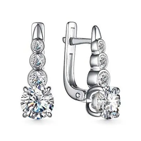 Серьги с английским замком из серебра