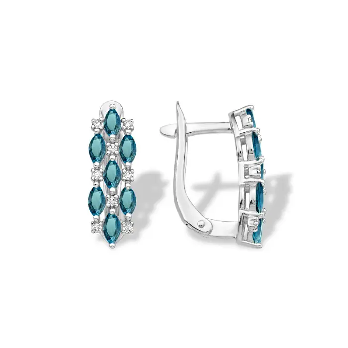 Серьги с английским замком из серебра