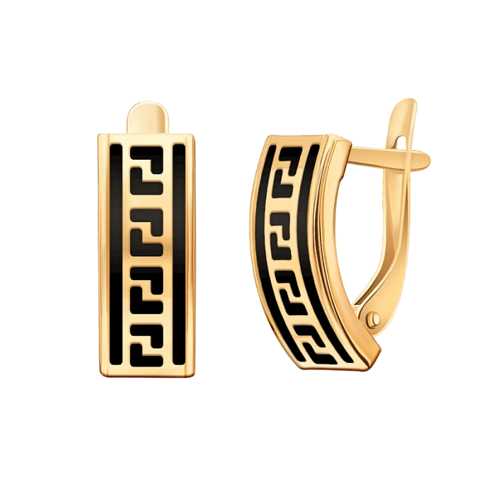 Серьги с английским замком из красного золота