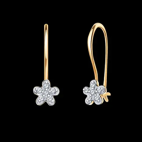 Серьги детские из красного золота