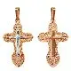 Подвеска крест из комбинированного золота