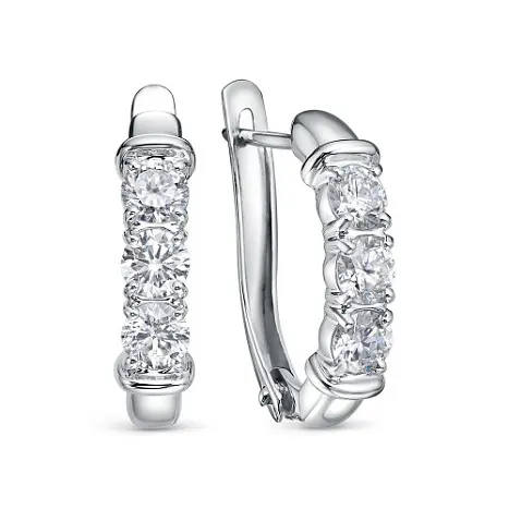 Серьги с английским замком из белого золота
