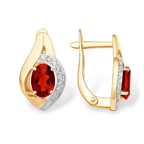 Серьги с английским замком из комбинированного золота