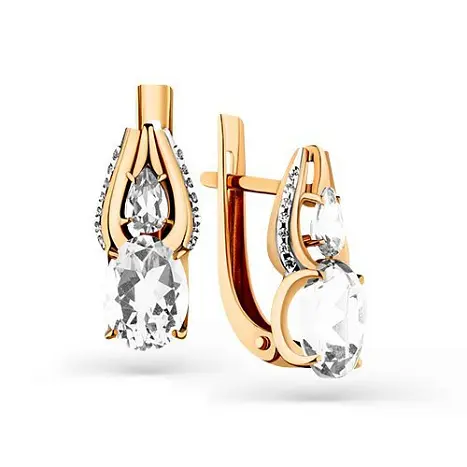 Серьги с английским замком из красного золота