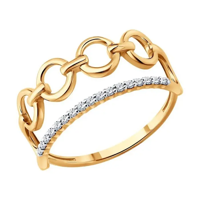 Кольцо декоративное из красного золота