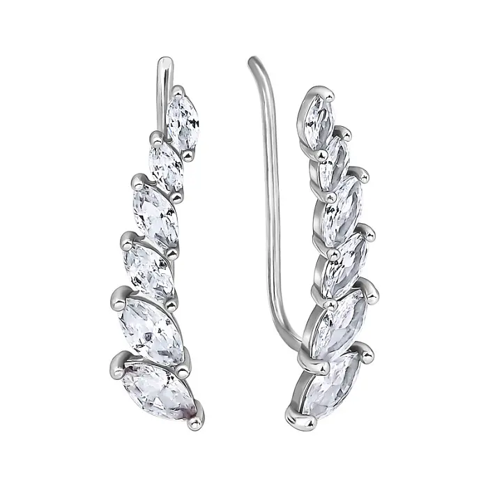 Серьги зажимы из серебра