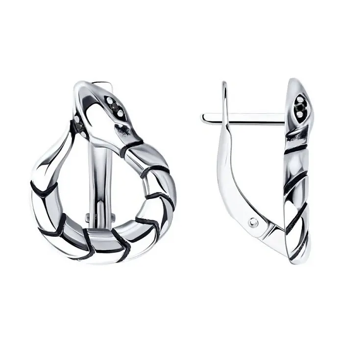 Серьги с английским замком из серебра