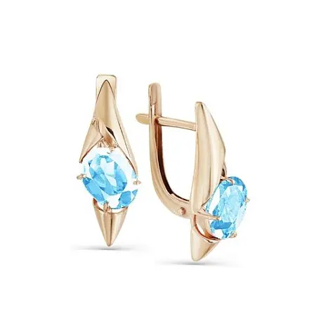 Серьги с английским замком из красного золота