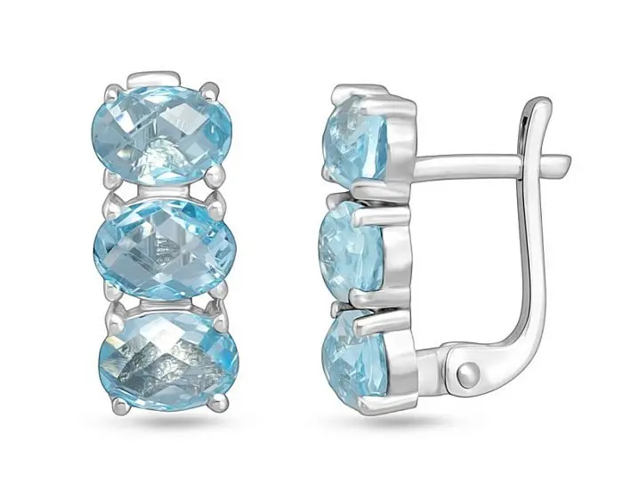 Серьги с английским замком из серебра