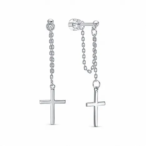 Серьги подвесные из серебра
