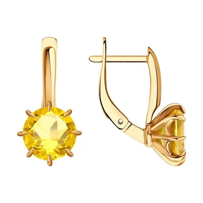 Серьги с английским замком из красного золота