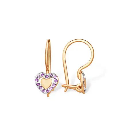 Серьги детские из красного золота