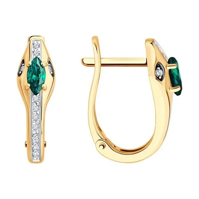 Серьги с английским замком из красного золота