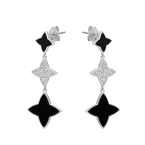 Серьги подвесные из серебра