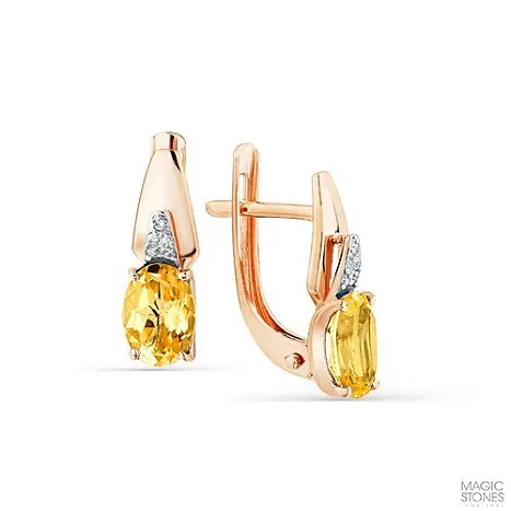 Серьги с английским замком из красного золота