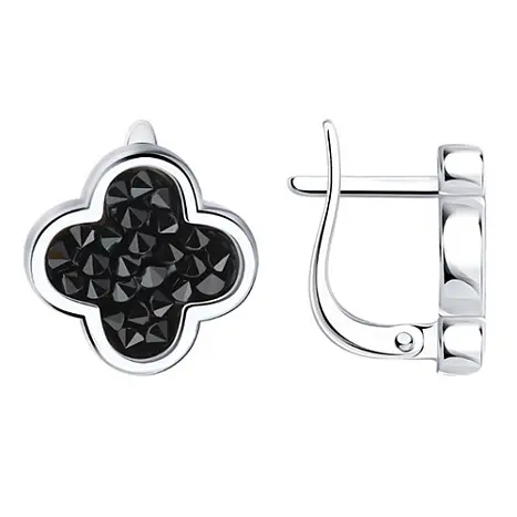 Серьги с английским замком из серебра