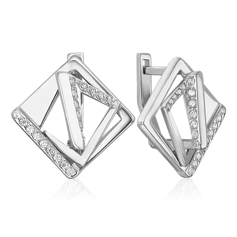 Серьги с английским замком из серебра