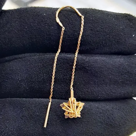 Серьги цепочки из красного золота