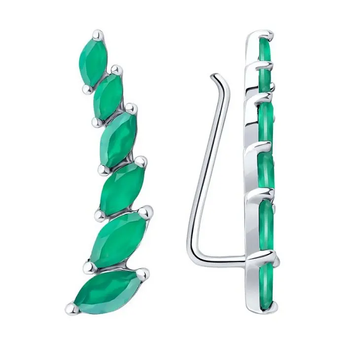 Серьги зажимы из серебра