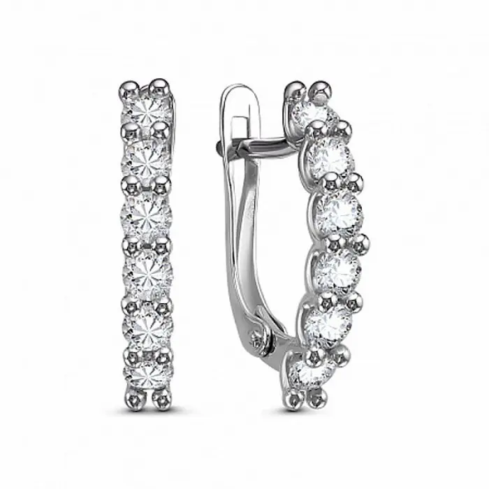 Серьги с английским замком из серебра