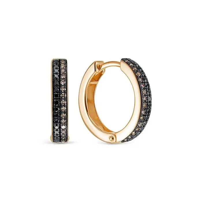 Серьги конго из красного золота вид 1