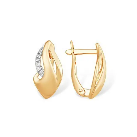Серьги с английским замком из красного золота