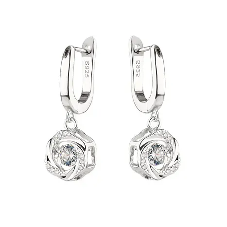 Серьги подвесные из серебра
