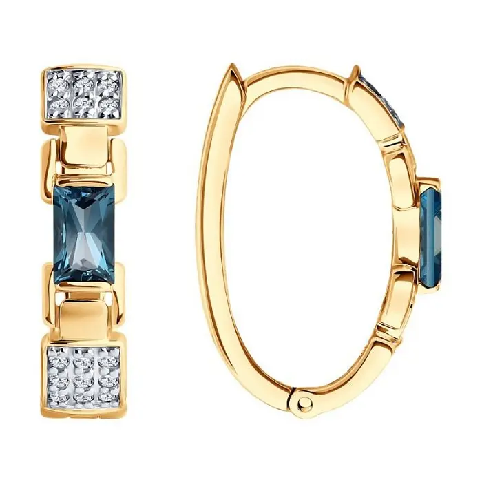 Серьги с английским замком из красного золота