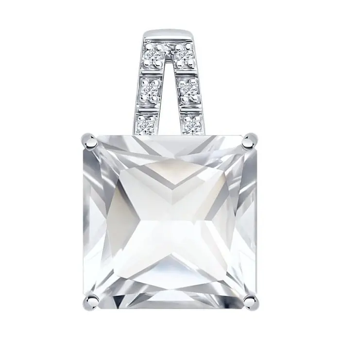 Подвеска бегунок из белого золота