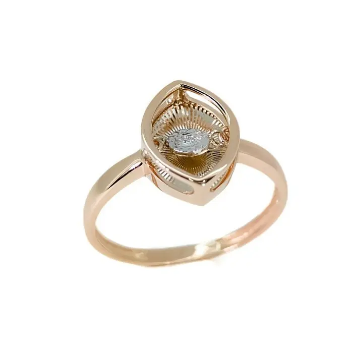 Кольцо декоративное из комбинированного золота