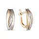 Серьги с английским замком из комбинированного золота