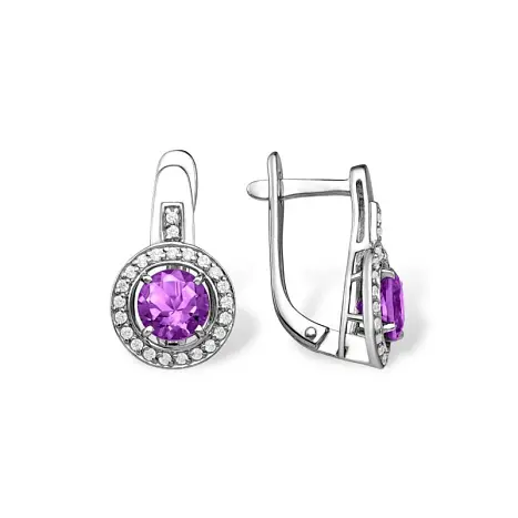 Серьги с английским замком из серебра