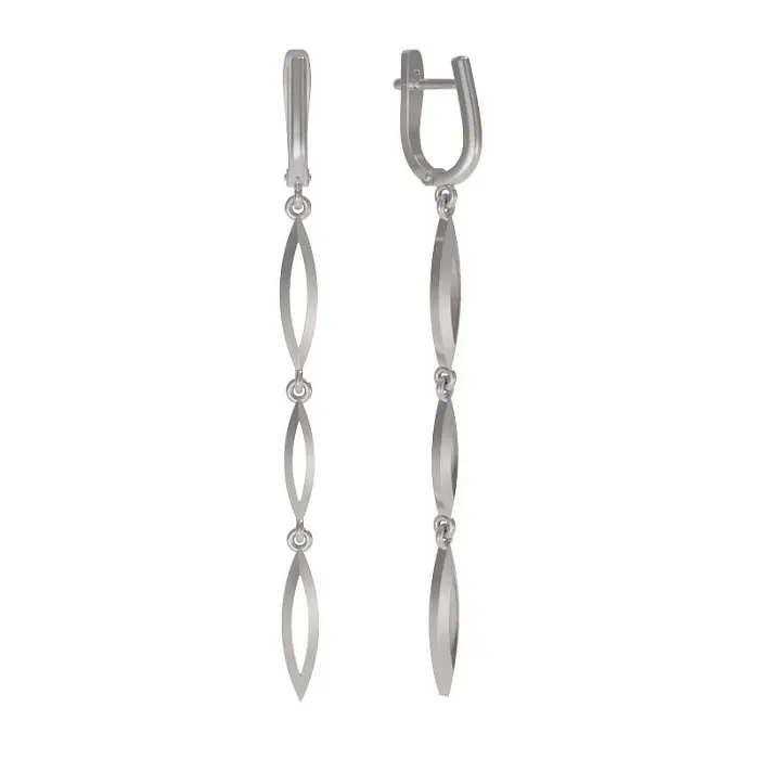 Серьги подвесные из серебра